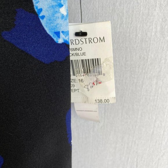 MAGGY LONDON Black & Blue Floral Dress NWT - Picture 5 of 9